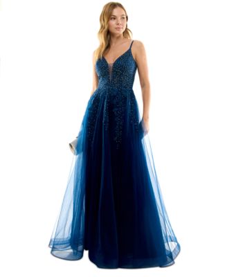 Say Yes to the Prom Juniors Embroidered Embellished Gown Created for Macy s Macy s