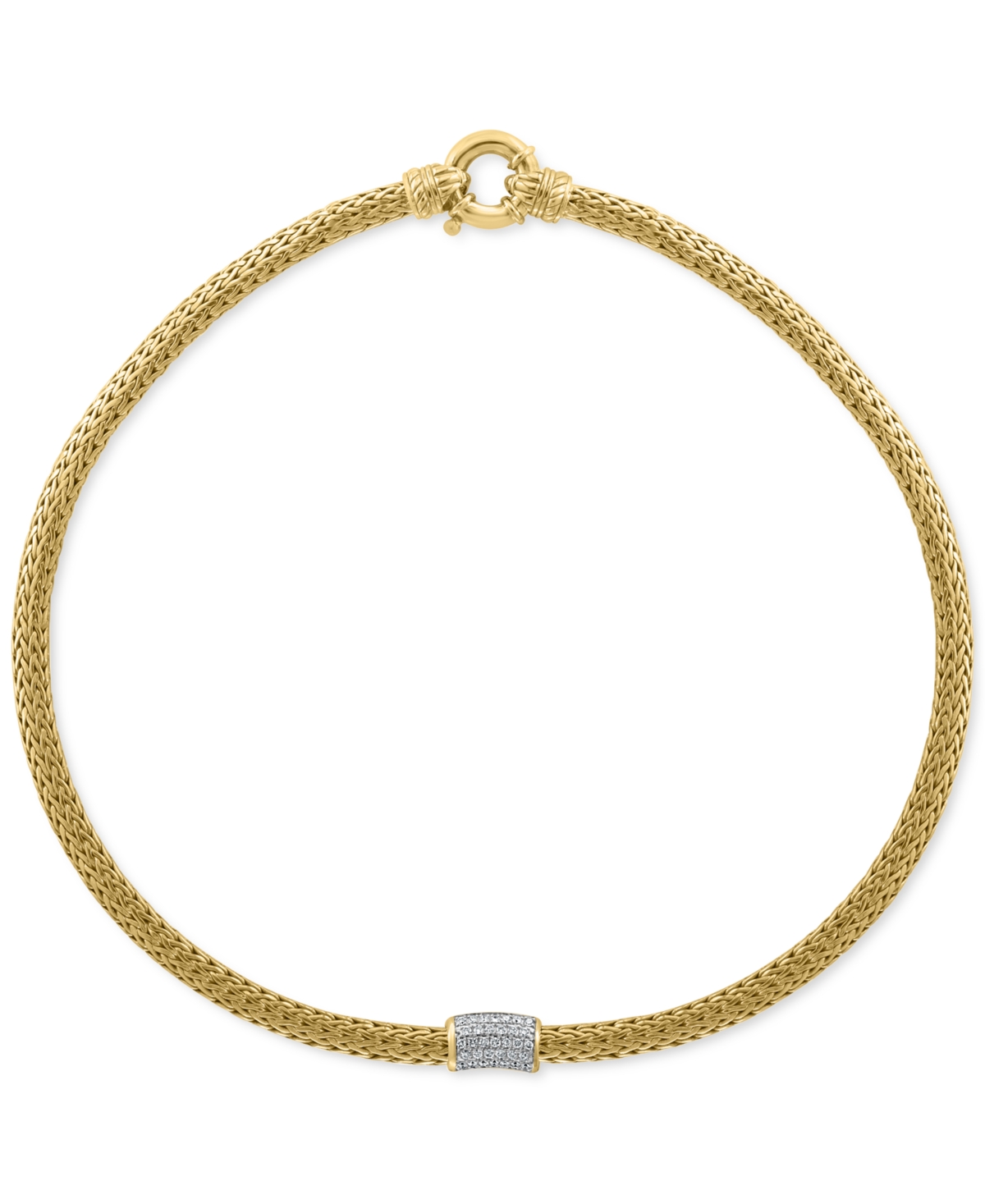 Effy Collection Effy Diamond Cluster 18" Collar Necklace (1/2 Ct. T.w.) In 14k Gold-plated Sterling Silver