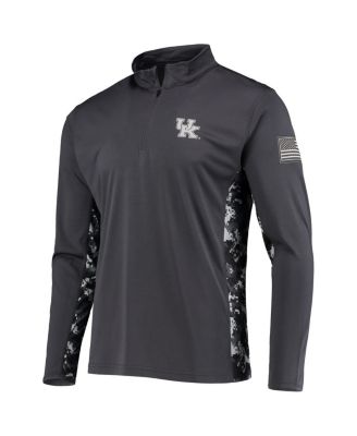 Men's Charcoal Kentucky Wildcats OHT Military-Inspired Appreciation Digi Camo Quarter-Zip Jacket