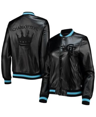 Women's Black Charlotte FC Full-Snap Bomber Jacket