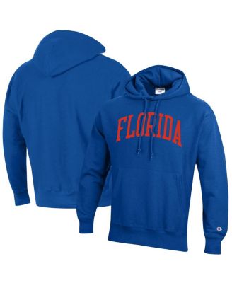 Men's Royal Florida Gators Team Arch Reverse Weave Pullover Hoodie