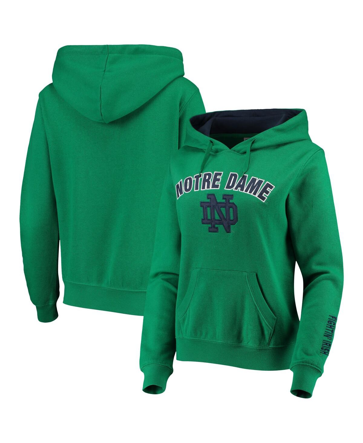 Women'sNotre Dame Fighting Irish Arch and Logo 1 Pullover Hoodie - Kelly Green
