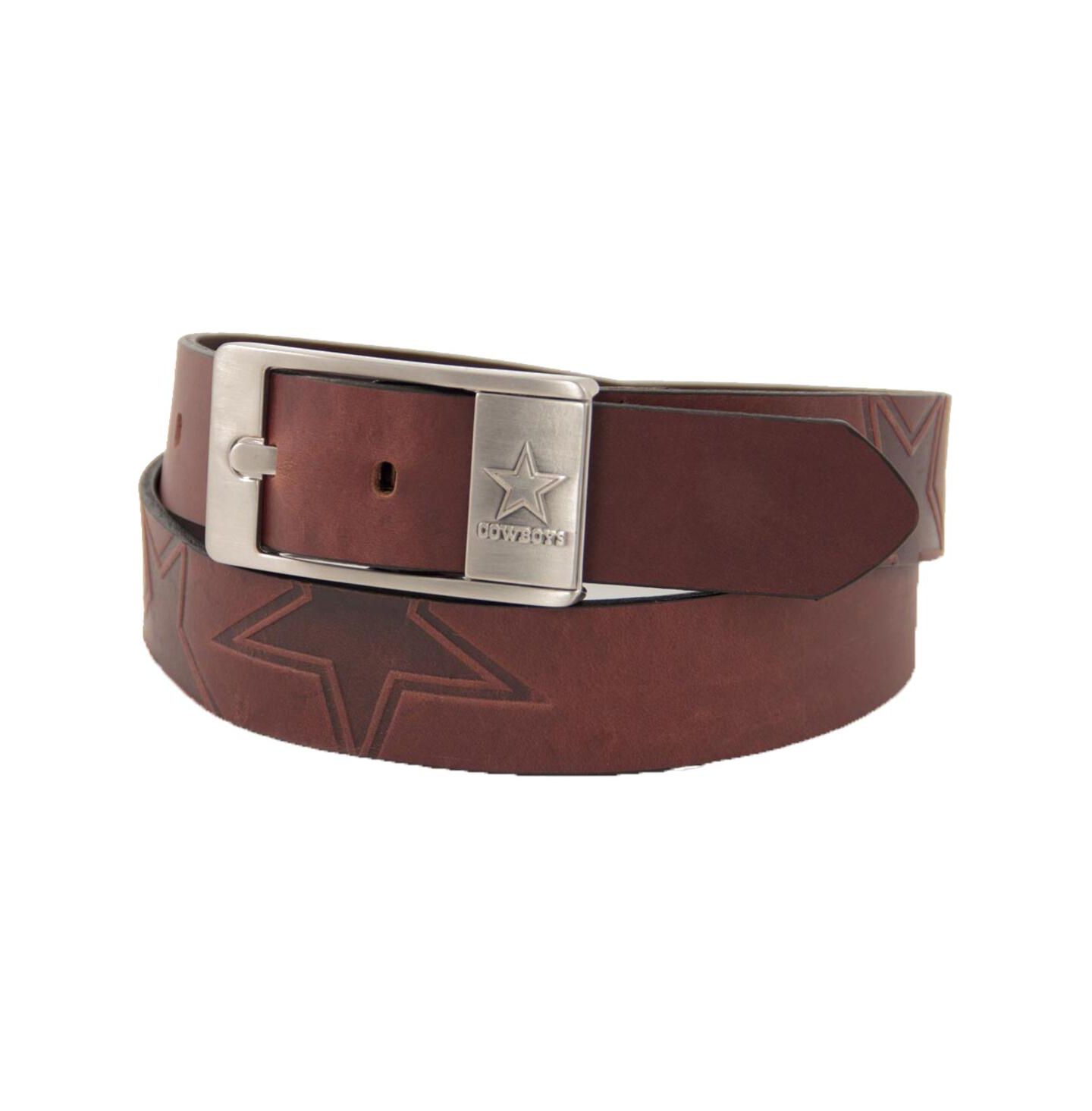 Мужской ремень Eagles Wings Dallas Cowboys Brandish Leather Belt - Brown — фото 1