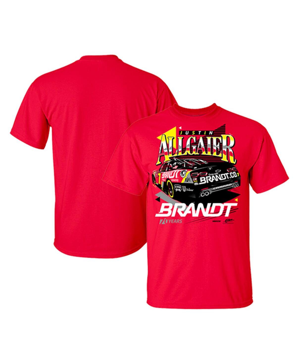 Jr Motorsports Official Team Apparel Men's  Red Justin Allgaier Throwback Design T-shirt