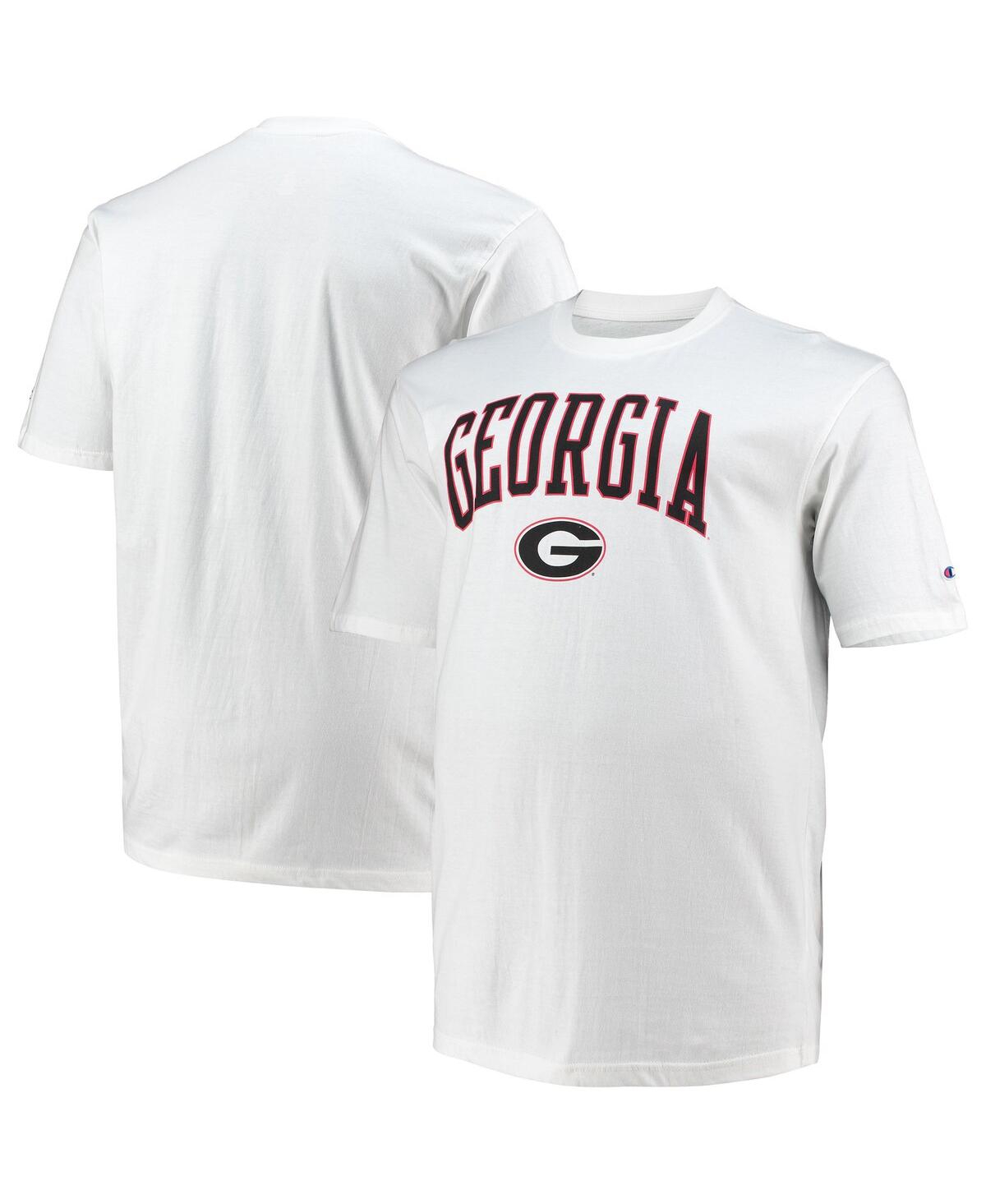 Shop Champion Men's  White Georgia Bulldogs Big And Tall Arch Over Wordmark T-shirt