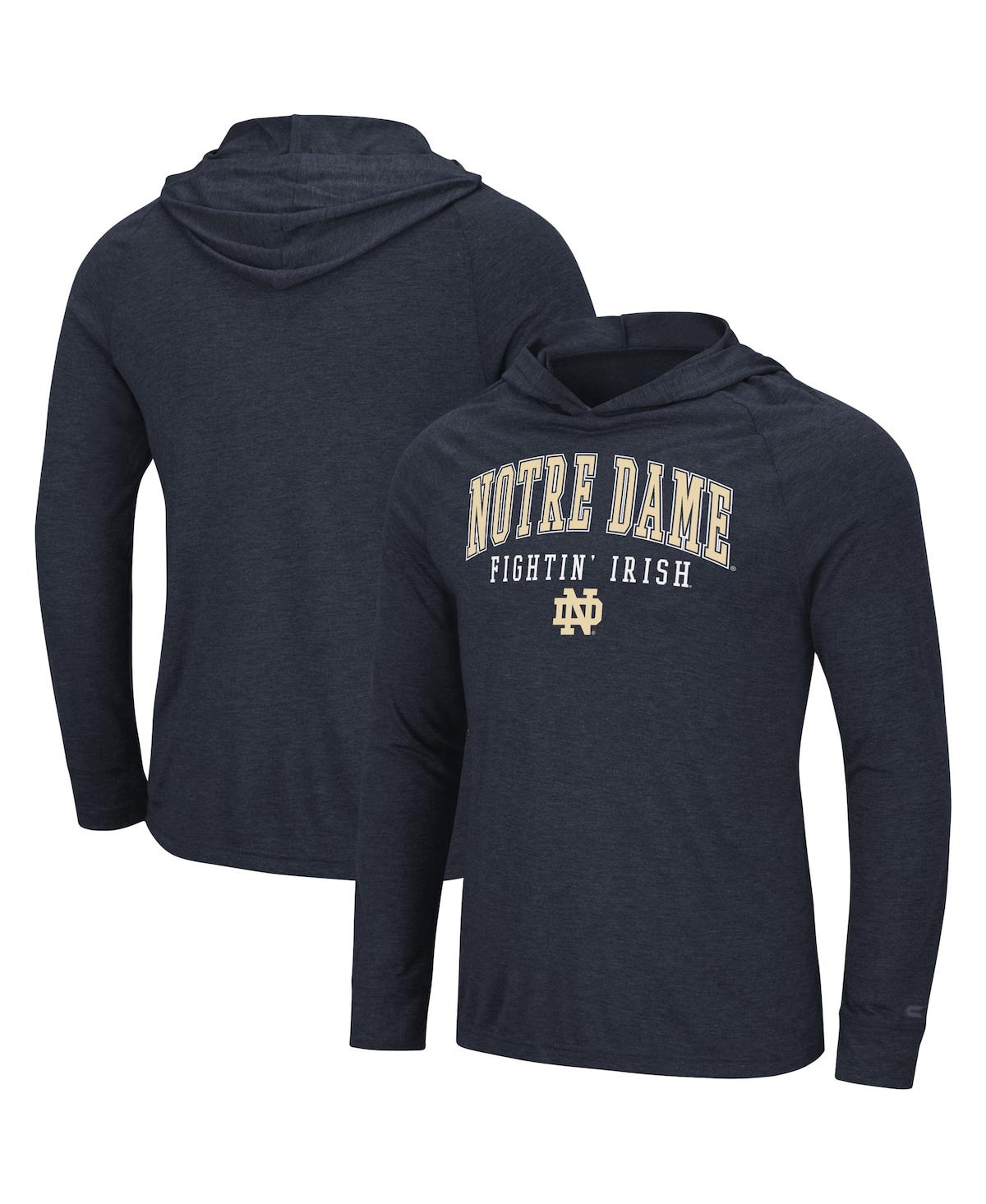 Colosseum Men's  Navy Notre Dame Fighting Irish Campus Long Sleeve Hooded T-shirt