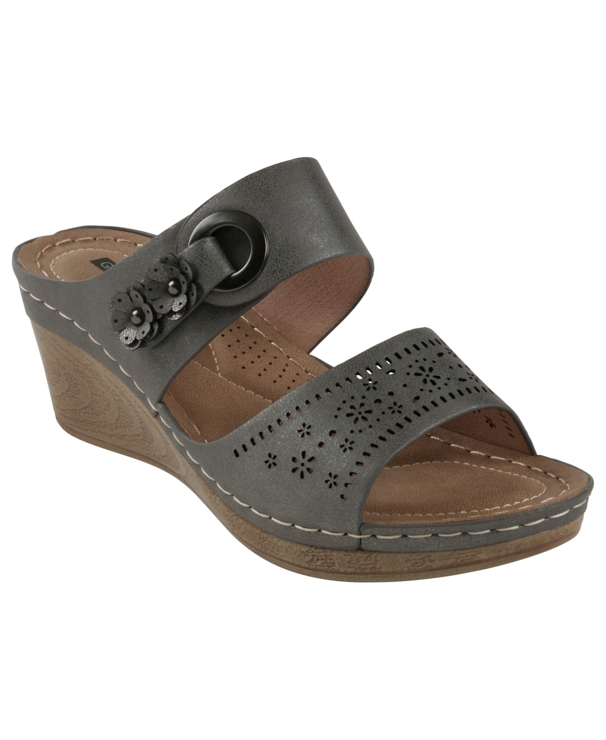 Gc Shoes Women's Theresa Comfort Wedge Sandals In Grey