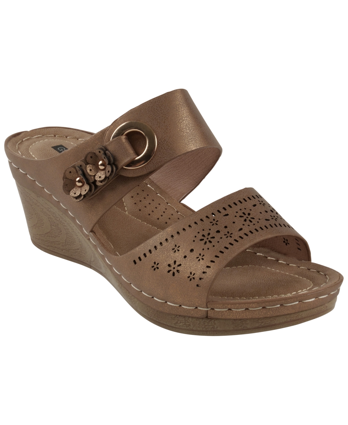 Gc Shoes Women's Theresa Comfort Wedge Sandals In Brown