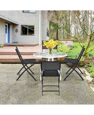 Set of 4 Outdoor Patio Folding Chairs Camping Deck Garden Pool Beach Furniture