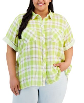Tommy Hilfiger - Plus Size Cotton Button-Front Camp Shirt