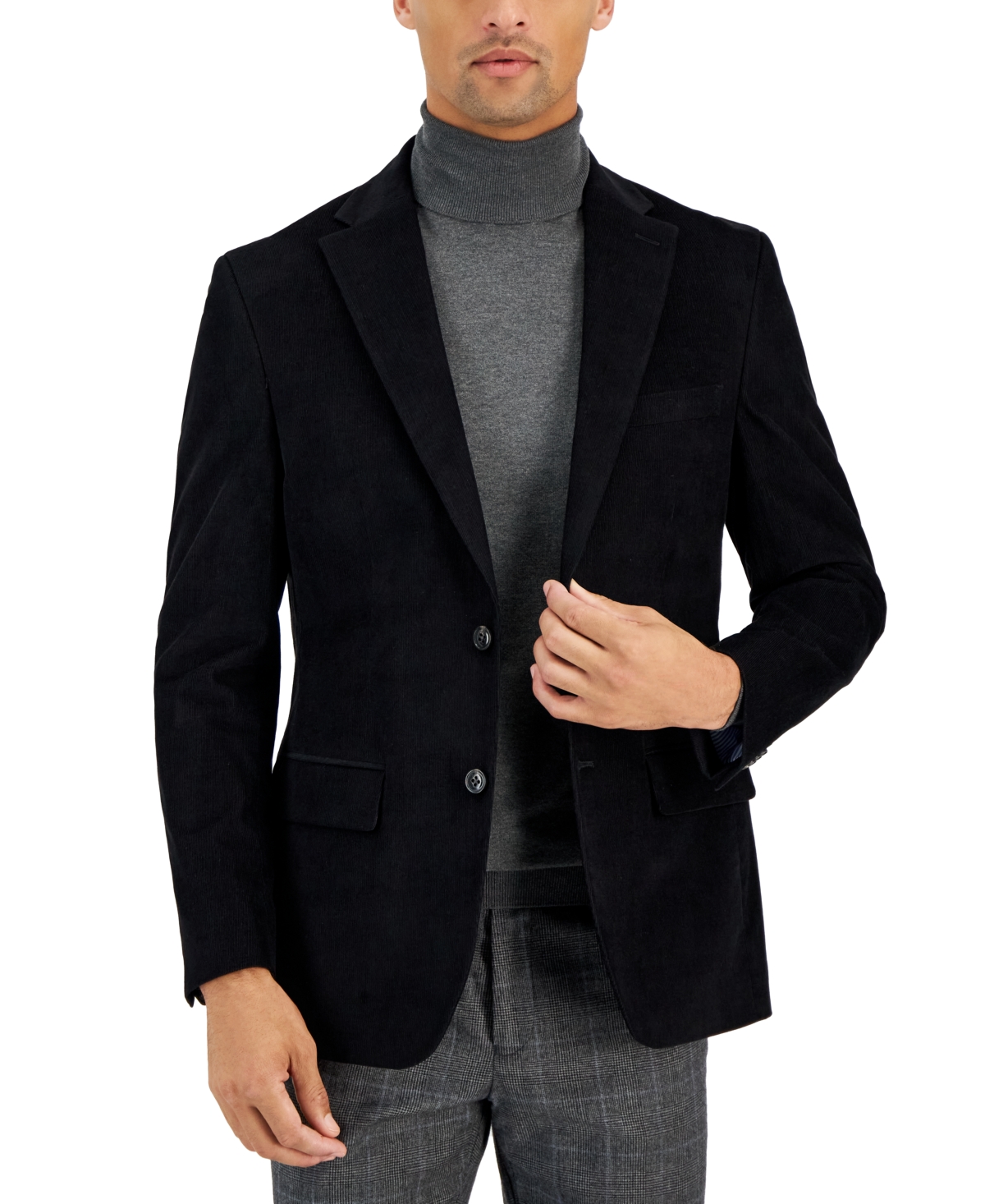 Tommy Hilfiger Men's Modern-fit Corduroy Sport Coat In Black