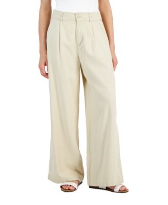 Rewash - Juniors' High-Rise Wide-Leg Pleat-Front Pants