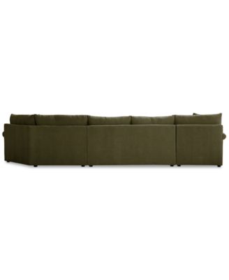CLOSEOUT! Wrenley 166" 3-Pc. Fabric Cuddler Chaise Sectional Sofa, Created for Macy's