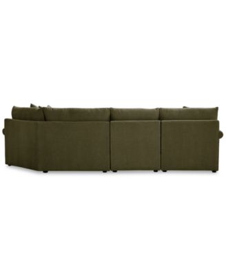 CLOSEOUT! Wrenley 131" 3-Pc. Fabric Modular Cuddler Chaise Sectional Sofa, Created for Macy's