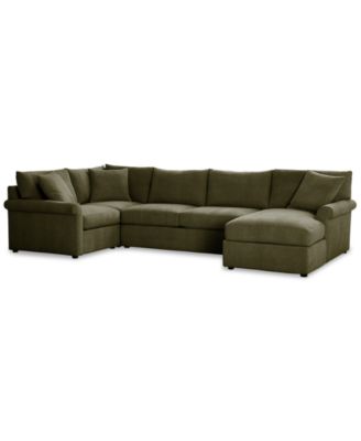 CLOSEOUT! Wrenley 138" 4-Pc. Fabric Modular Chaise Sleeper Sectional Sofa, Created for Macy's
