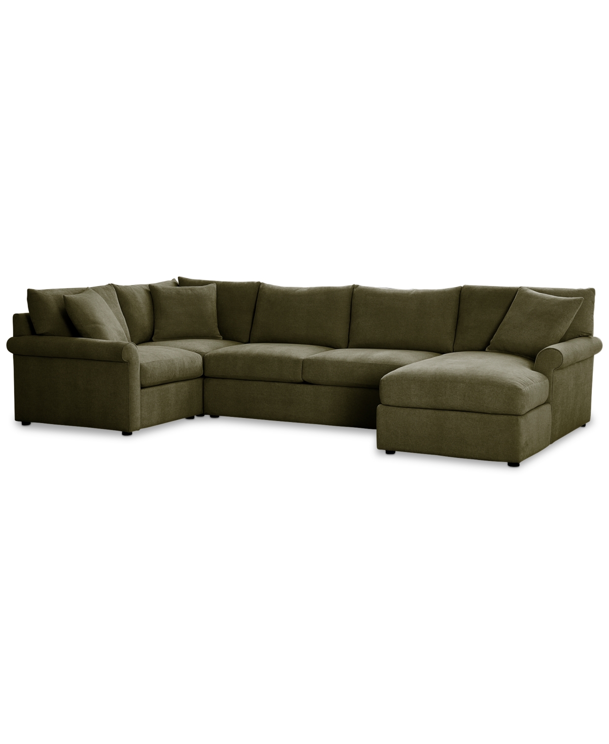 Furniture Wrenley 138" 4-pc. Fabric Modular Chaise Sectional Sofa, Created For Macy's In Olive