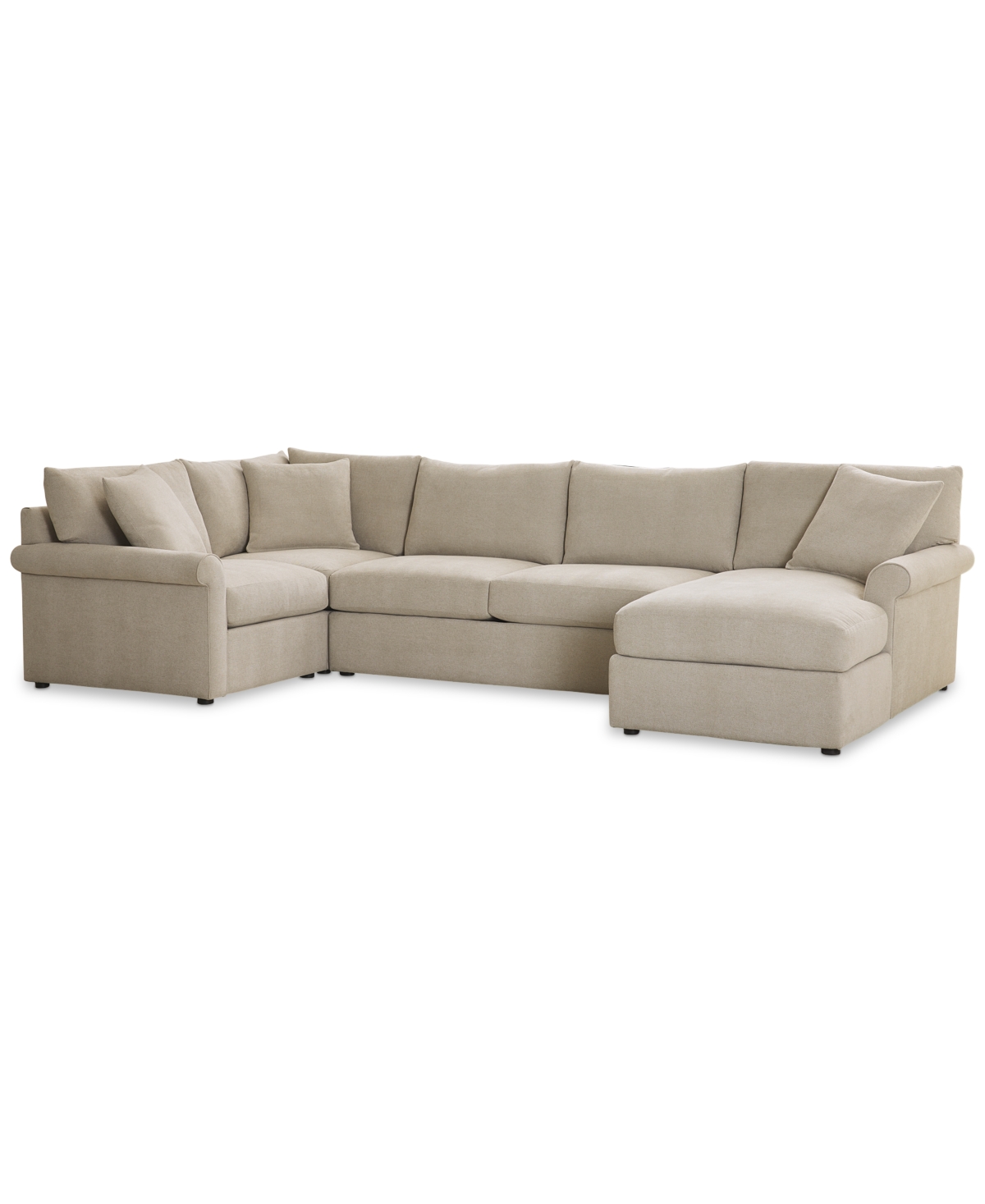 Furniture Wrenley 138" 4-pc. Fabric Modular Chaise Sectional Sofa, Created For Macy's In Dove