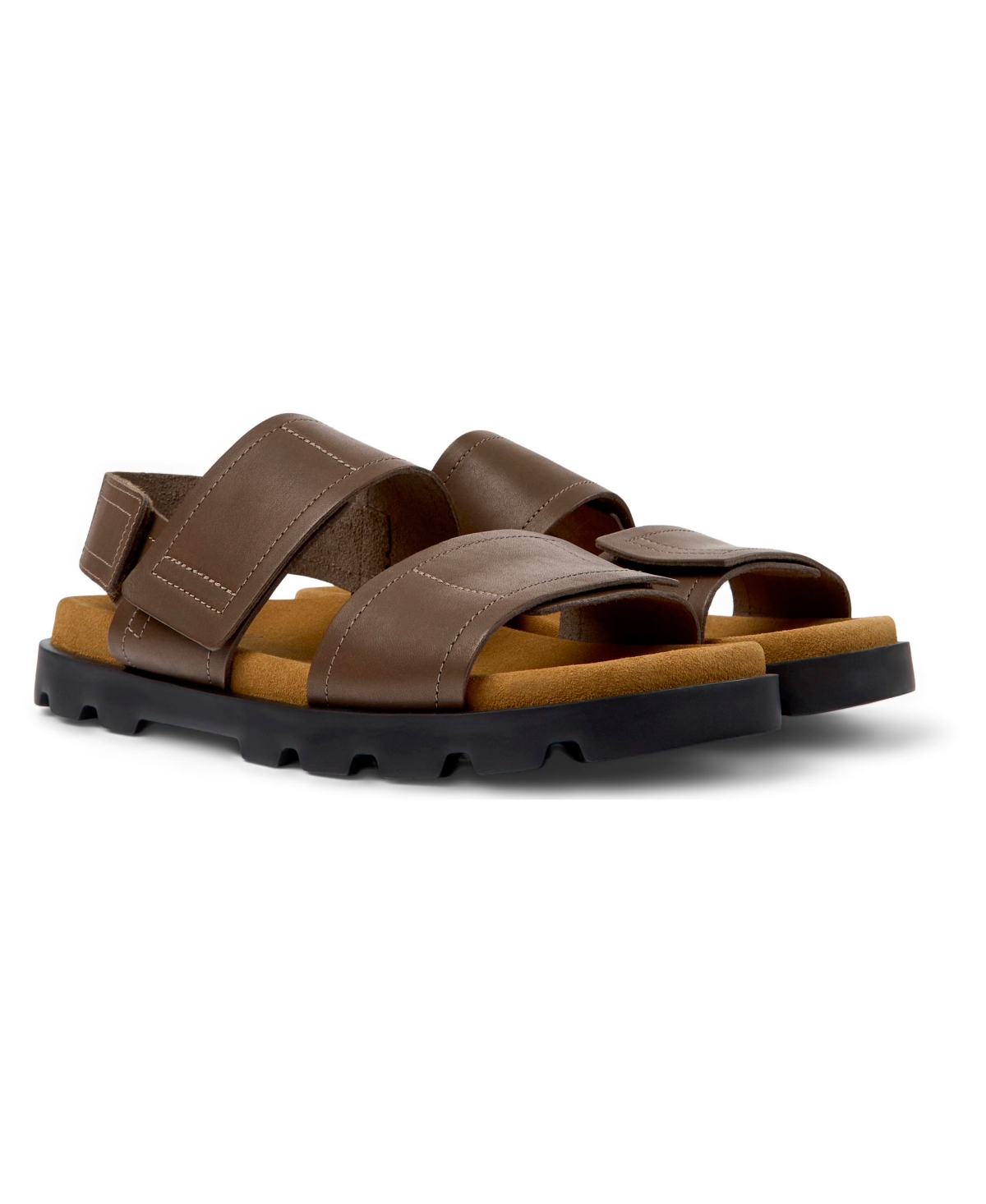 Shop Camper Men's 2-strap Brutus Sandals In Medium Brown