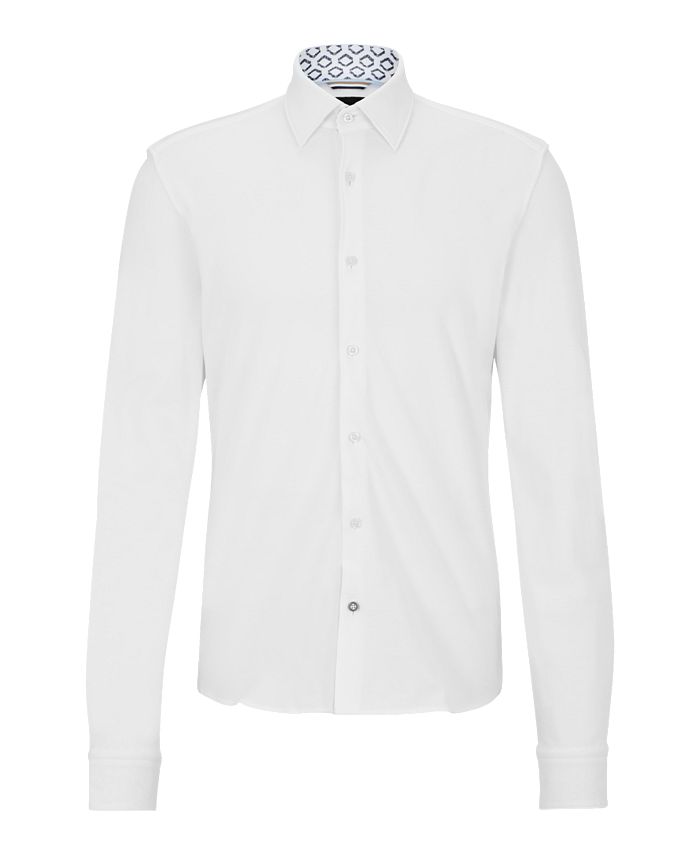 Hugo Boss Men's Regular-Fit Pure-Cotton Jersey Shirt - Macy's