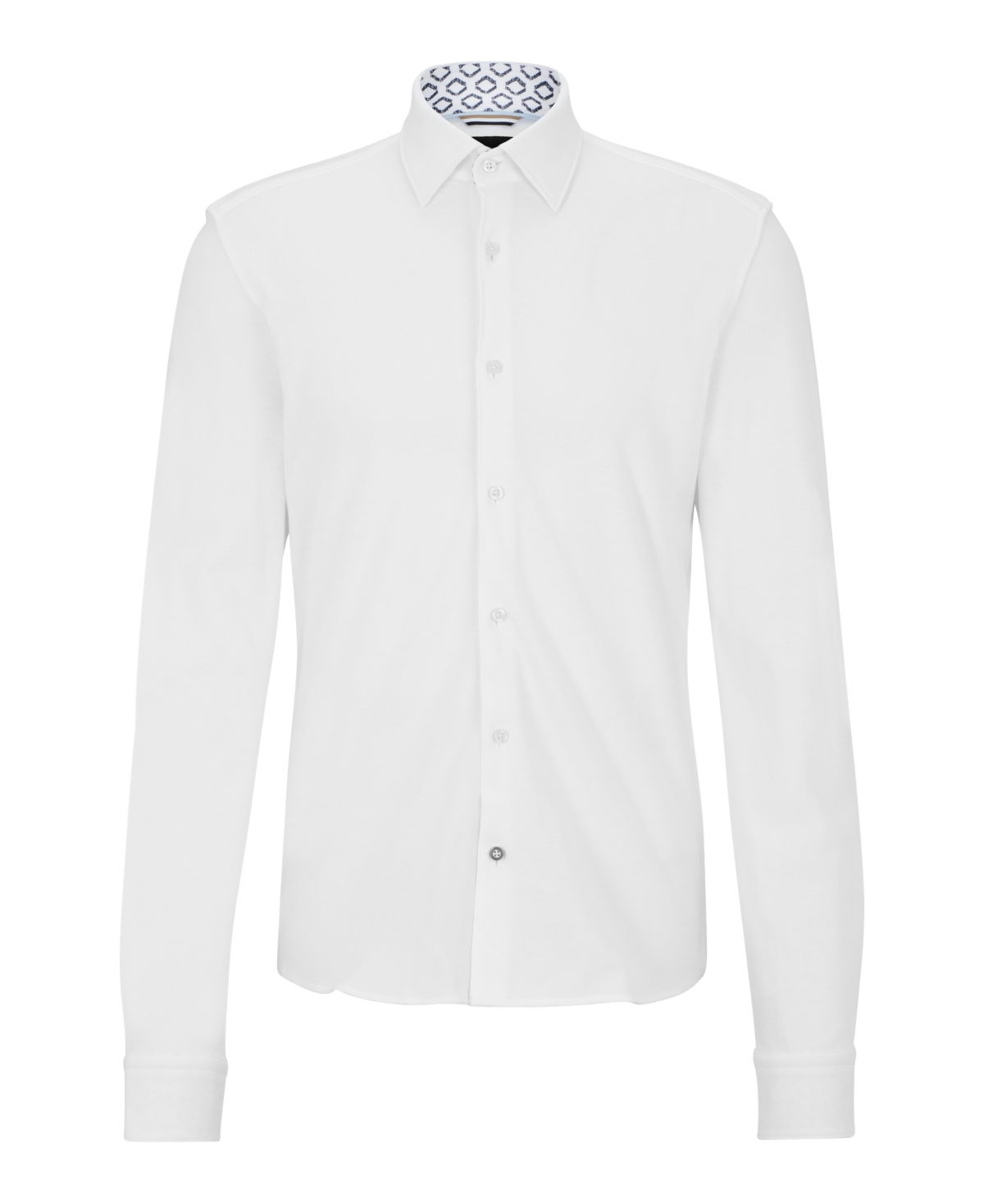 Shop Hugo Boss Boss By  Men's Regular-fit Pure-cotton Jersey Shirt In White