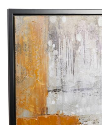 Canvas Abstract Framed Wall Art with Black Frame, 48" x 2" x 36"
