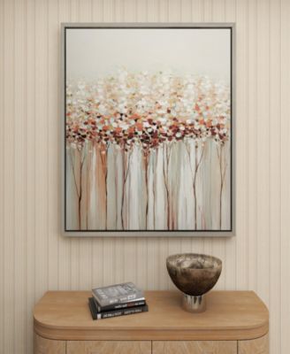 Canvas Tree Framed Wall Art with Silver-Tone Frame, 39" x 2" x 39"