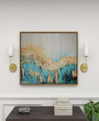 Canvas Enlarge Slice Geode Framed Wall Art with Gold-Tone Frame, 47" x 2" x 35"