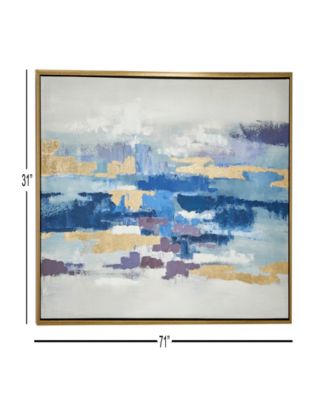 Canvas Abstract Framed Wall Art with Gold-Tone Frame, 71" x 2" x 31"