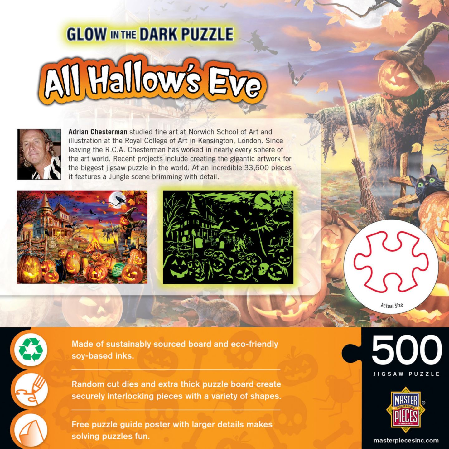 Детский пазл MasterPieces Puzzles All Hallow's Eve Glow-in-the-Dark 500 Piece Puzzle, Ages 14+ — фото 2