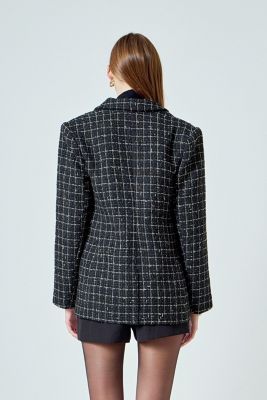 Women's Tweed Single Breasted Blazer