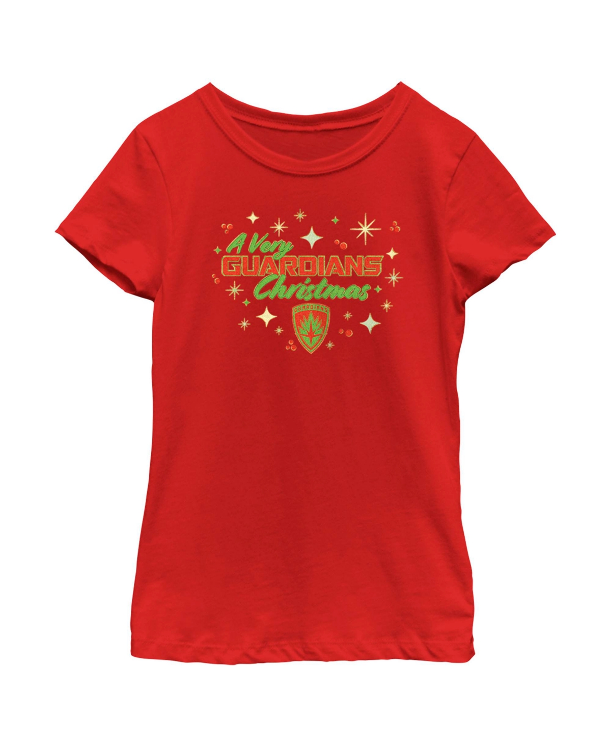 Marvel Girl's Guardians Of The Galaxy Holiday Special A Very Guardians Christmas Child T-shirt In Red