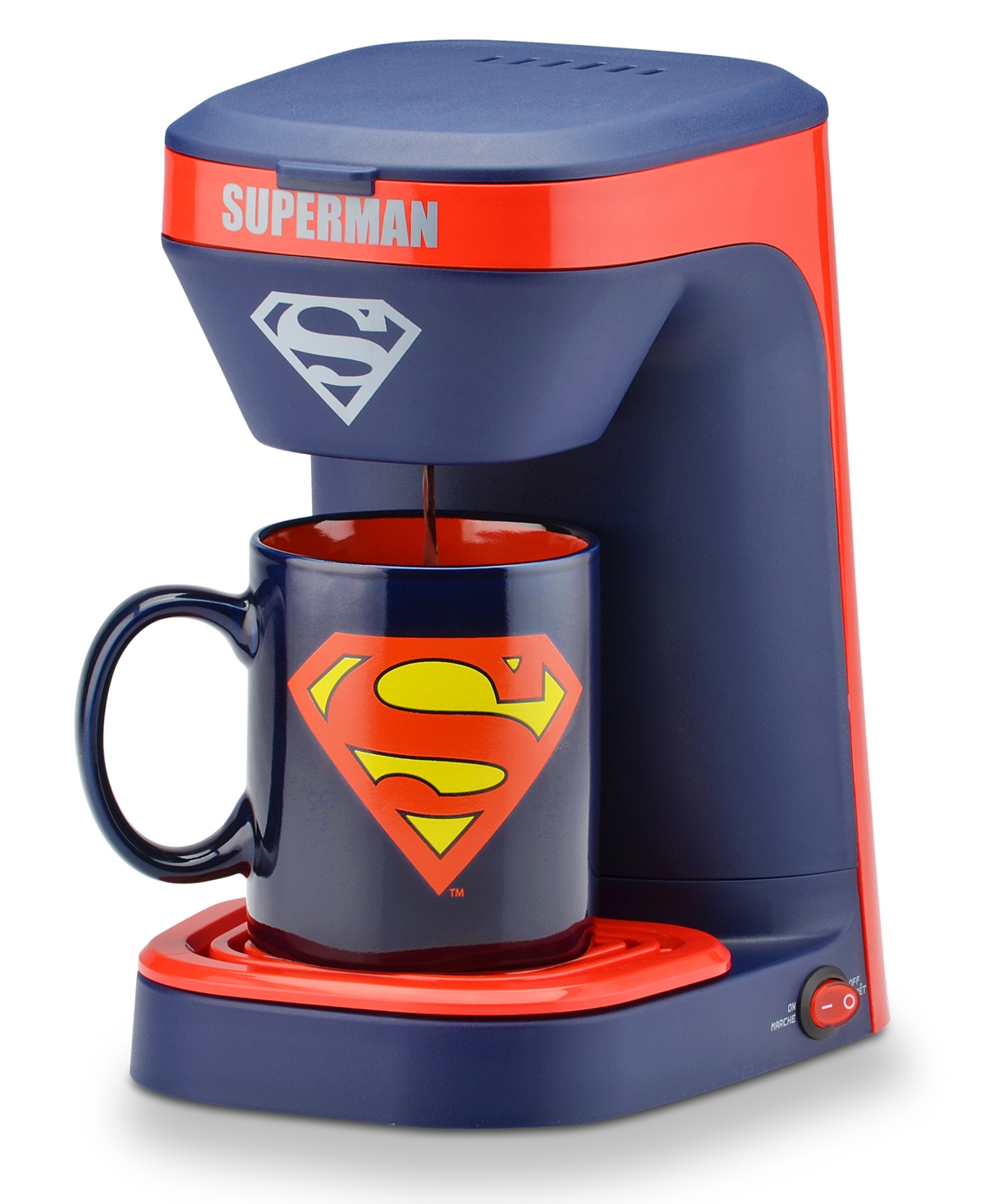 Dc Comics Superman 1-cup Coffee Maker In Blue