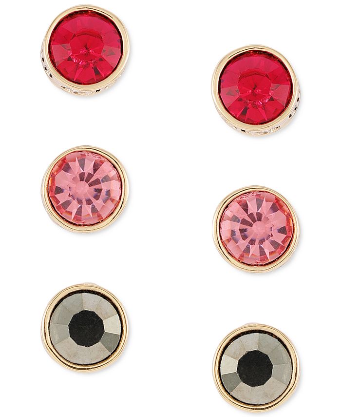 GUESS GoldTone 3Pc. Set Signature Stud Earrings Macy's