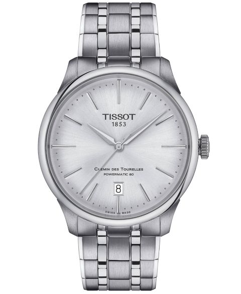 Часы Tissot Unisex Swiss Automatic Chemin des Tourelles Powermatic 80 Stainless Steel Bracelet Watch 39mm