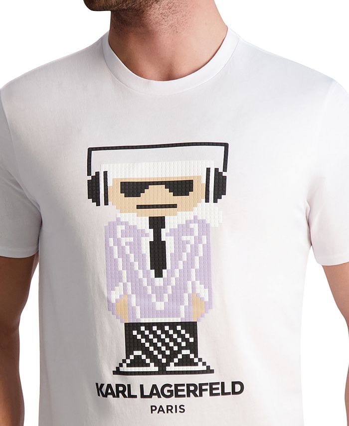 KARL LAGERFELD PARIS Men's SlimFit Textured Kocktail Karl Logo Graphic