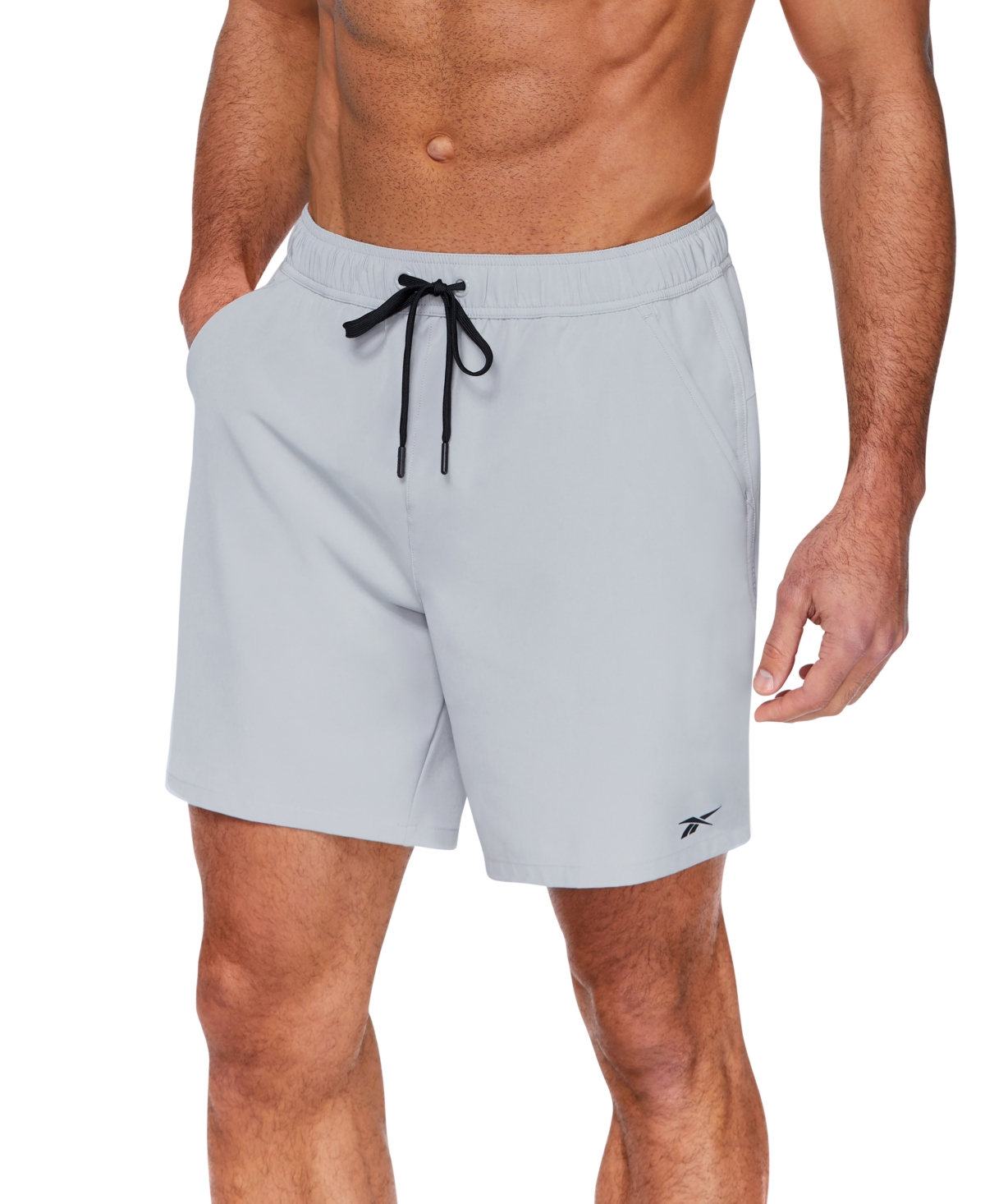 Shop Reebok Men's Quick-dry 7" Core Volley Swim Shorts In Grey