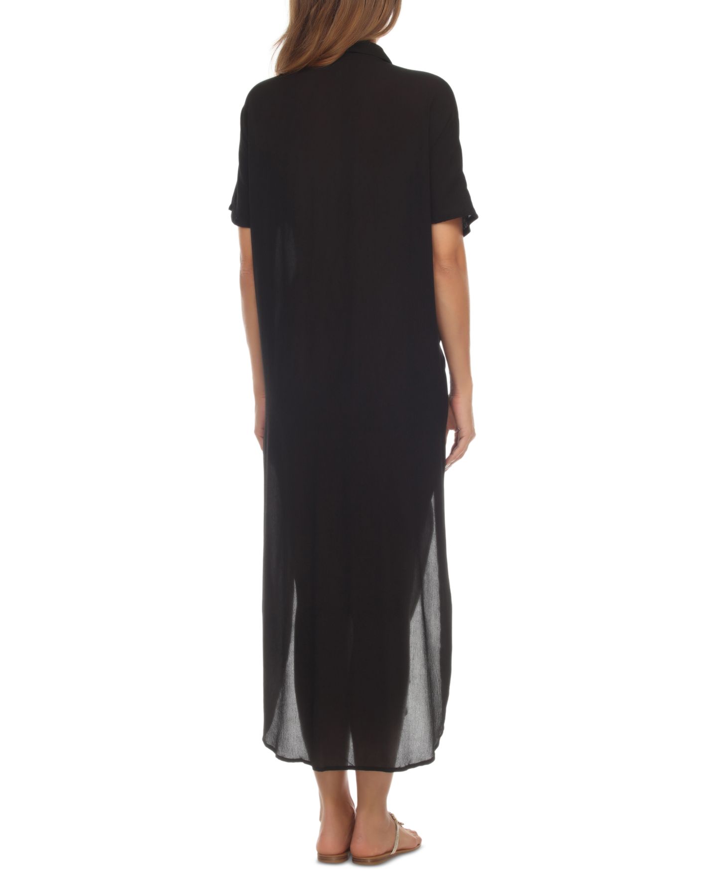 Женское платье Raviya Button-Down Maxi Dress Cover-Up, цвет: Чёрный — фото 3