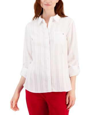 Macy's tommy hilfiger women's blouses best sale