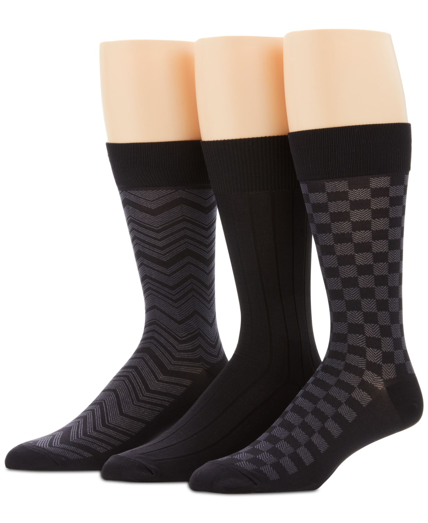Носки Perry Ellis Patterned для мужчин, микрофибра — Perry Ellis Portfolio, цвет: Чёрный — фото 1