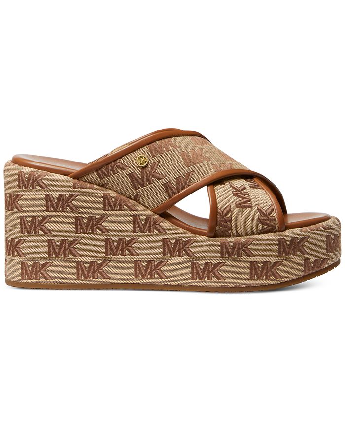 Michael Kors Women's Cary Crisscross Platform Wedge Sandals - Macy's