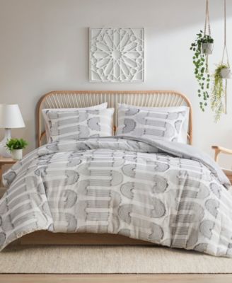 Intelligent Design Astoria Clip Jacquard Comforter Set Collection Bedding In Grey