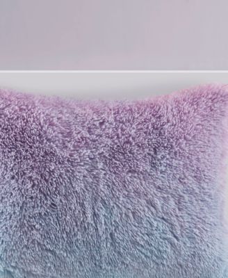 Intelligent Design Primrose Ombre Shaggy Faux Fur Comforter Set In Blue