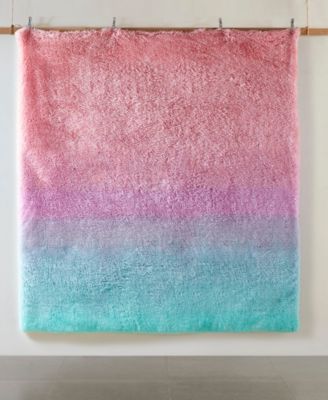 Intelligent Design Primrose Ombre Shaggy Faux Fur Comforter Set In Blue