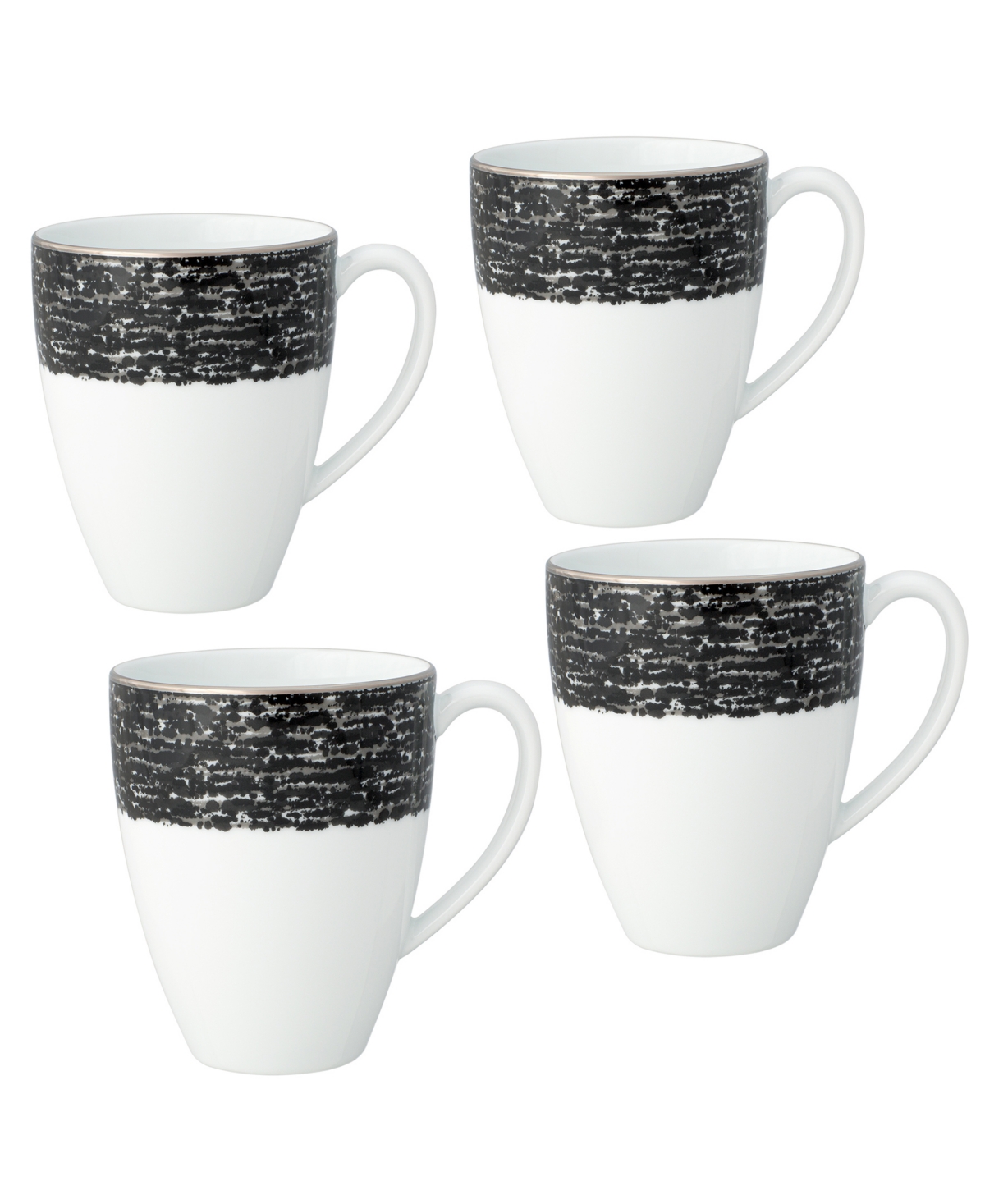 Noritake Rill 4 Piece Mug Set , Service For 4 In Black