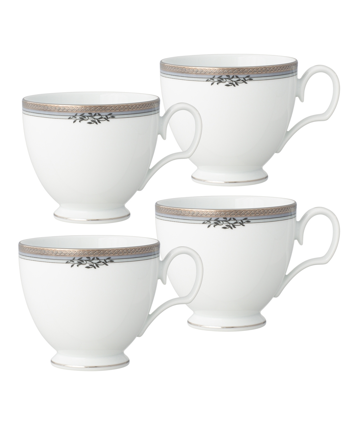 Noritake Laurelvale 4 Piece Cup Set, Service For 4 In White