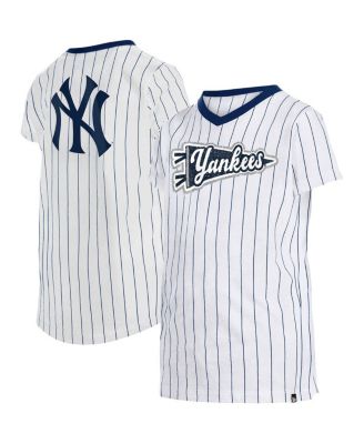 Men's New York Yankees Navy Pinstripe Crew Neck Pullover