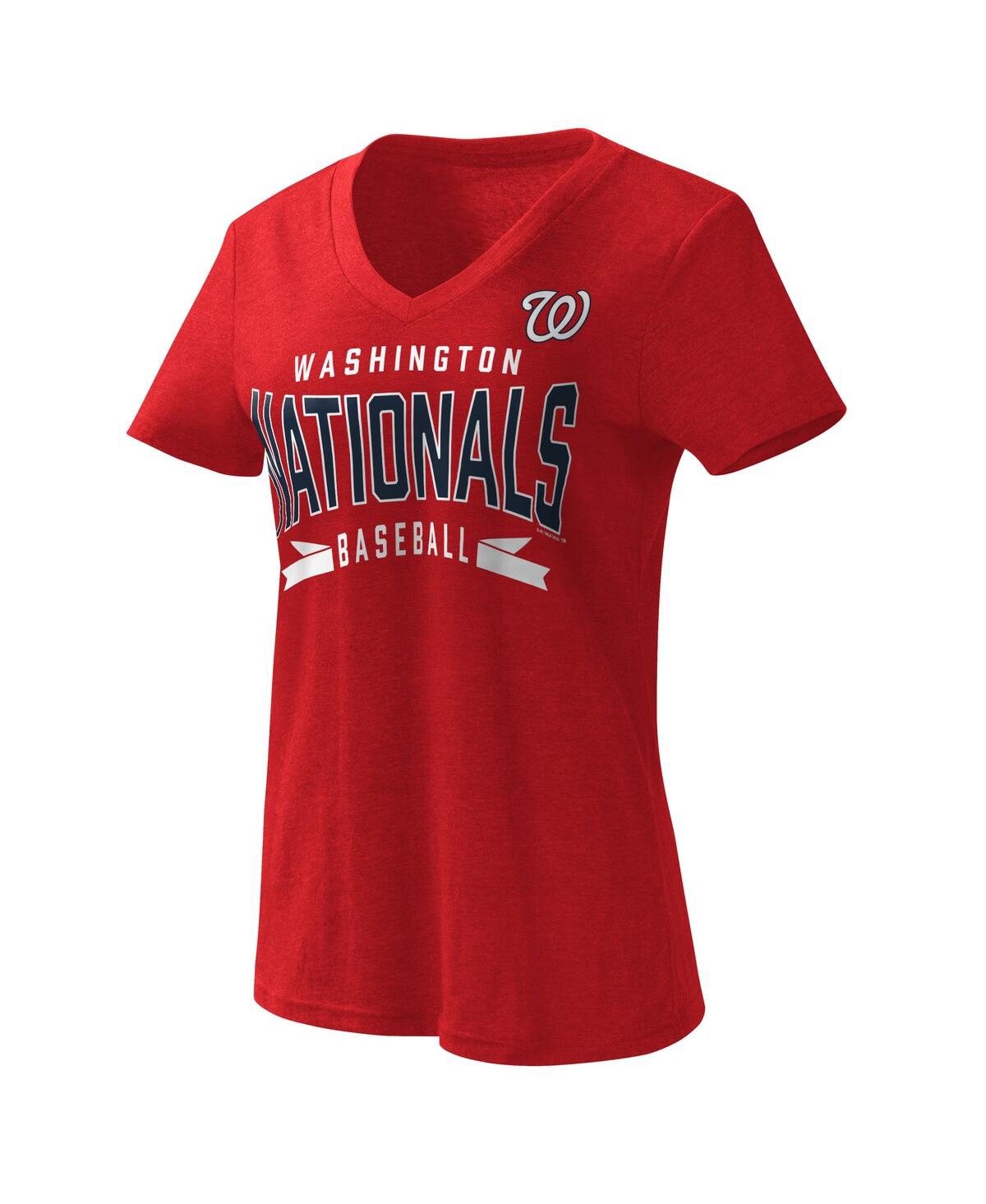 Women's G-iii 4Her by Carl Banks Red Washington Nationals Dream Team V-Neck T-shirt - Red