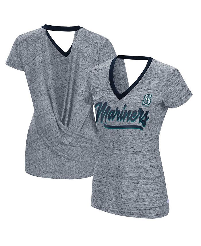 Touch Women's Navy Seattle Mariners Halftime Back Wrap Top V-Neck T-shirt -  Macy's