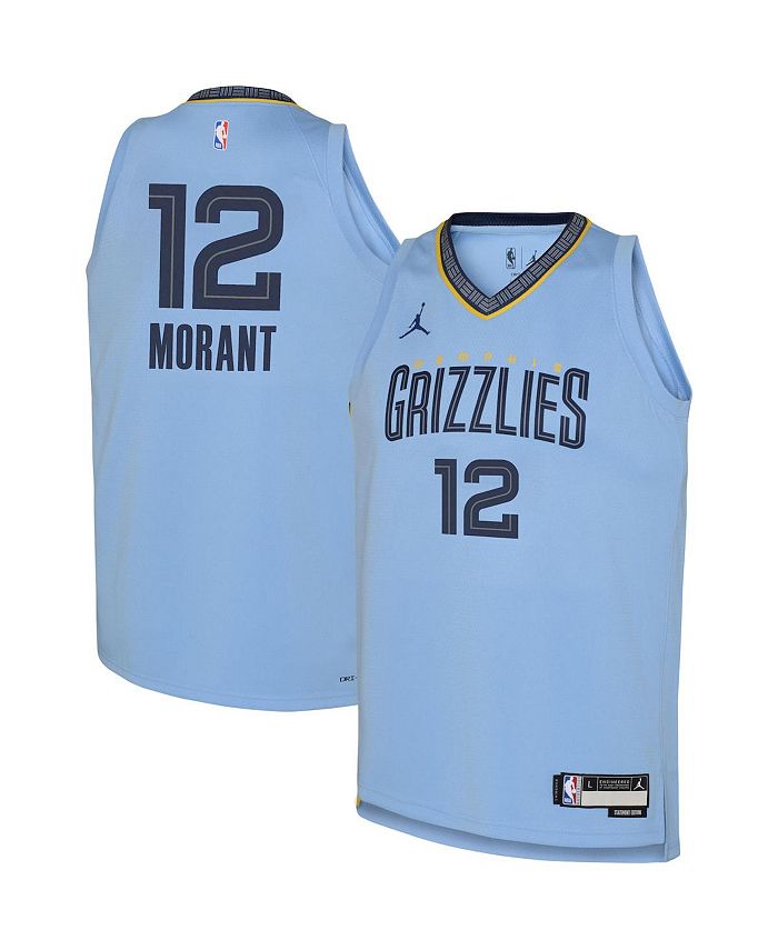 Ja Morant Signed NIKE Swingman Memphis Grizzlies Blue Large