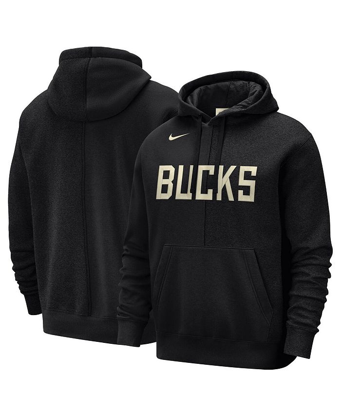 Nike Men's Black Milwaukee Bucks Courtside Versus Stitch Split Pullover ...